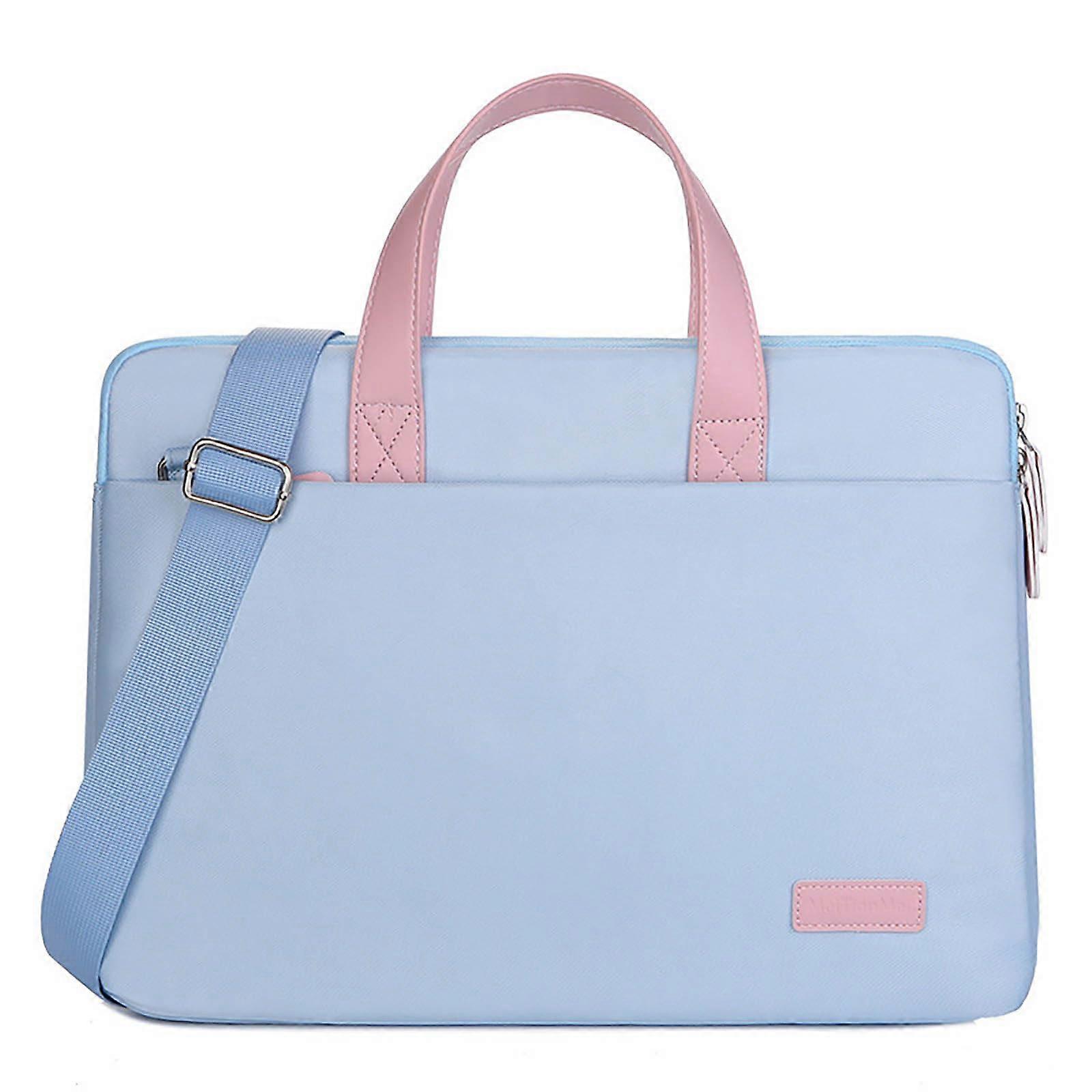 Unisex Shoulder Bag Lightweight LargeCapacity Bag For Documents And Books 41x32x4 cm 16.1x12.5x1.5 in Light Blue