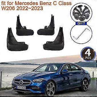 4x para Mercedes Benz Clase C W206 2022 2023 Guardabarros 2023 Guardabarros Protectores contra salpicaduras Guardabarros Ruedas delanteras Guardabarros Accesorios de estilo para automóviles