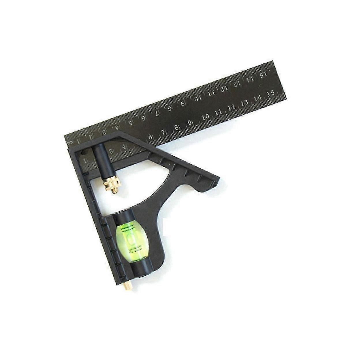 150mm Multifunctional Combined Square Ruler Movable 45-Degree Right-Angle Crutch Measuring ToolBlack SZRH