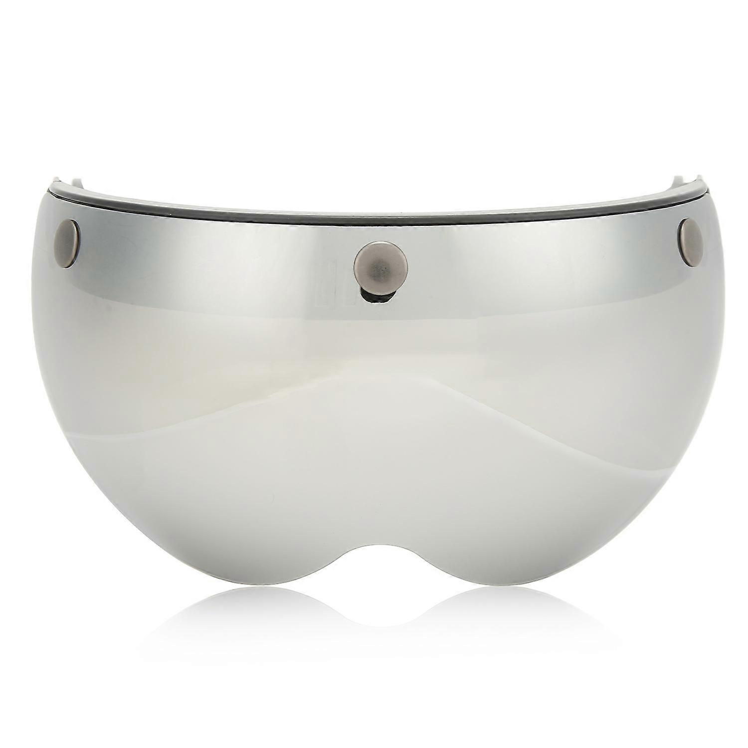 Helmet Visor Windproof Sandproof Retro Style Motorcycle Helmet Visor with Adjustable Buckle Silver