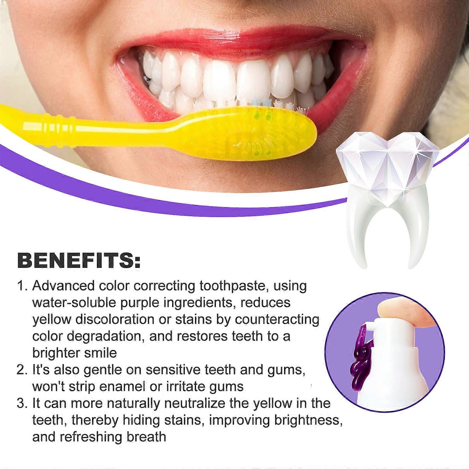 West&Month V34 Colour Corrector Toothpaste, Whitening Teeth Clean Stains And Bad Breath Beautiful Teeth Toothpaste