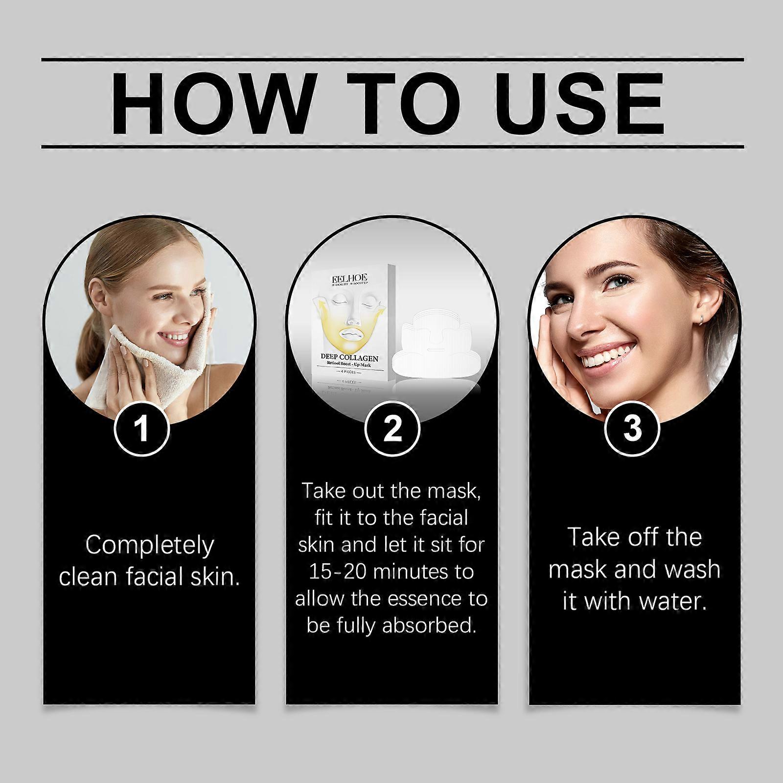 EELHOE Deep Collagen Retinol Boost-Up Mask, Soft And Firming Skin Natural Hydrating Translucent Mask To Lighten Fine Lines