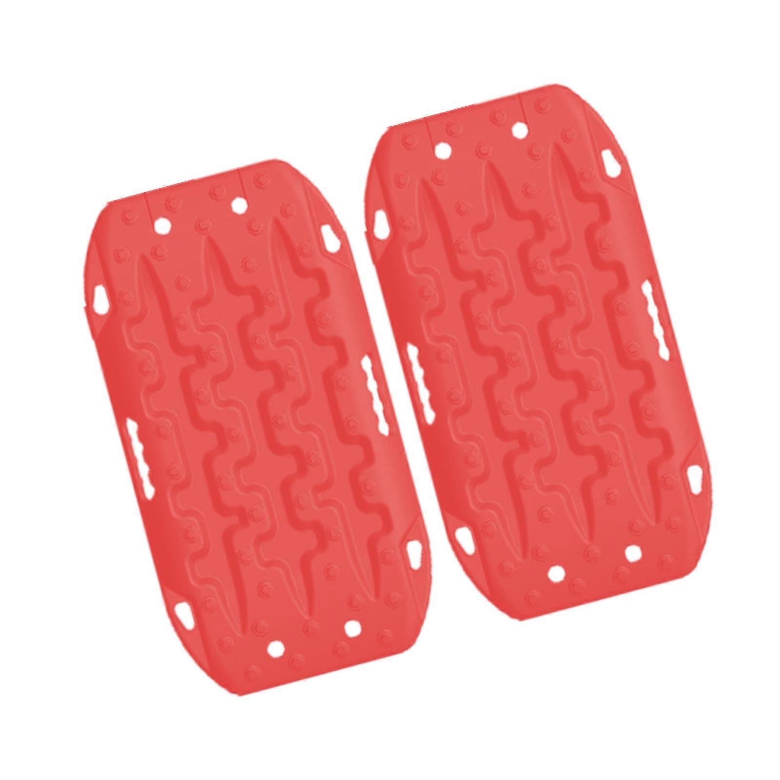 Quick Install Away Road Save Boards Permanent Polyamide Building 2PCS Set for Sand Mud Snow Terrain  Red