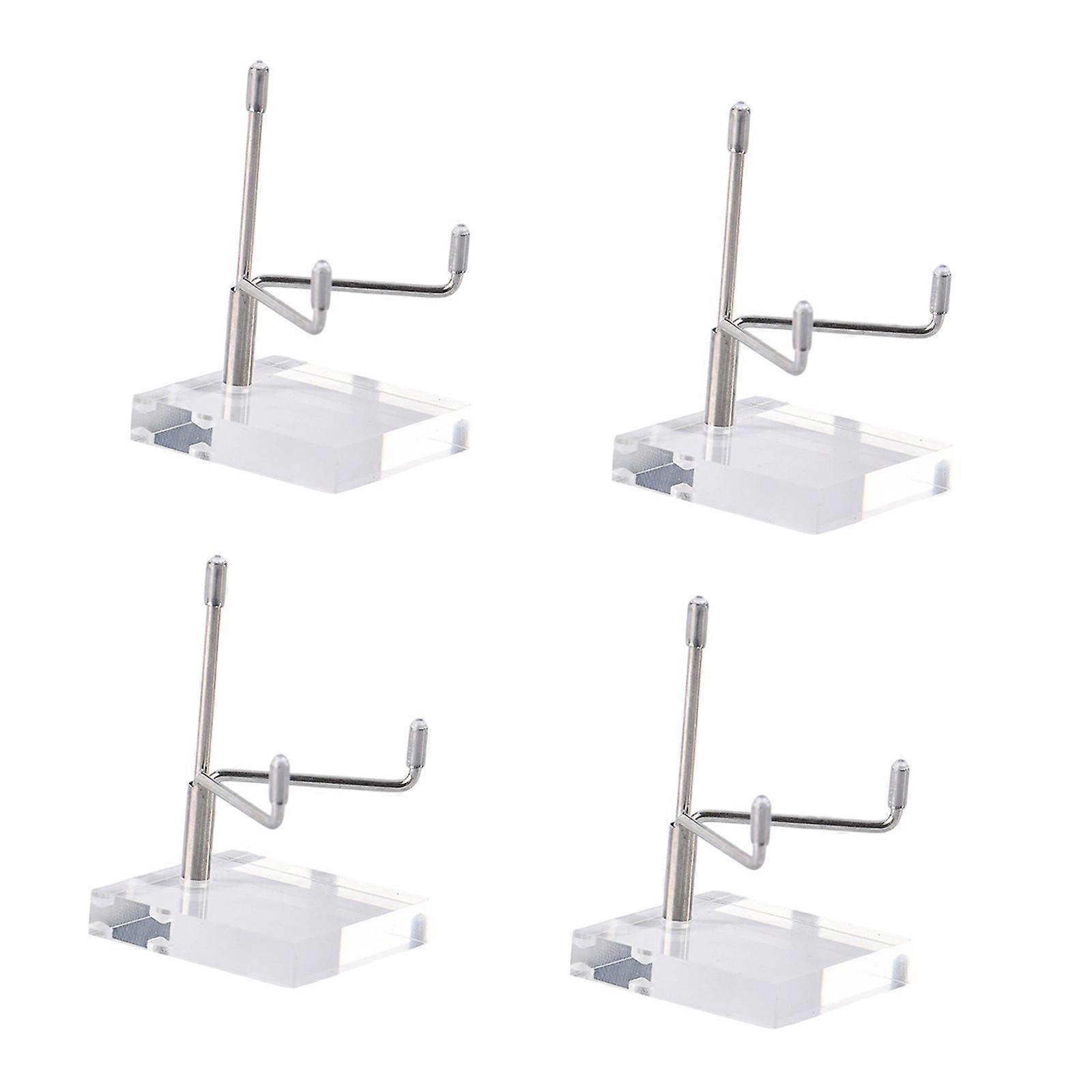 4Pieces Adjustable Metal Arm Rock Craft Display Stand Modern Multipurpose Home Decors Art Shelf Suitable for Stone Multicolor