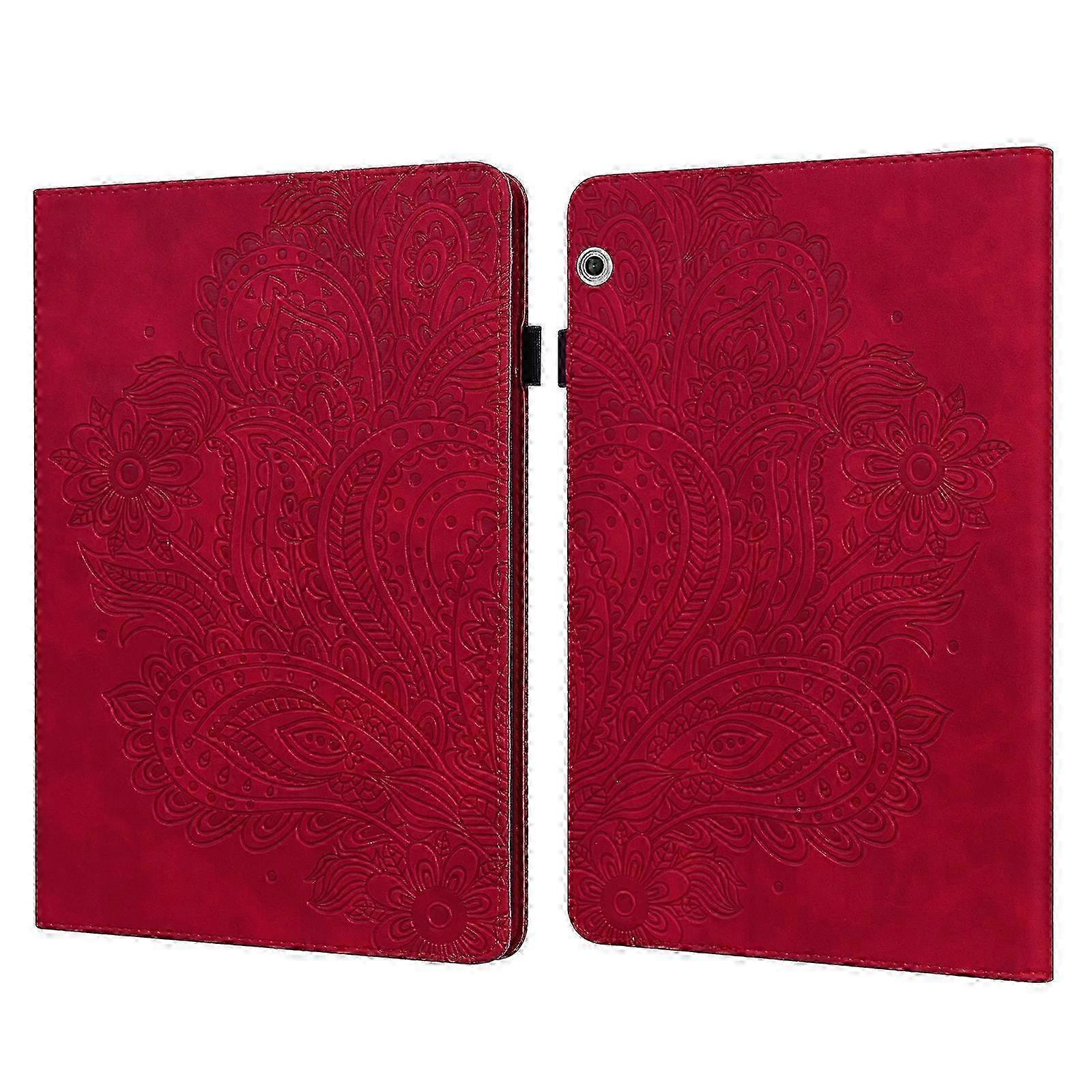 For Huawei MediaPad T3 10 Peacock Embossed Pattern TPU + PU Horizontal Flip Leather Case with Holder & Card Slots & Wallet & Sleep / Wake-up Function