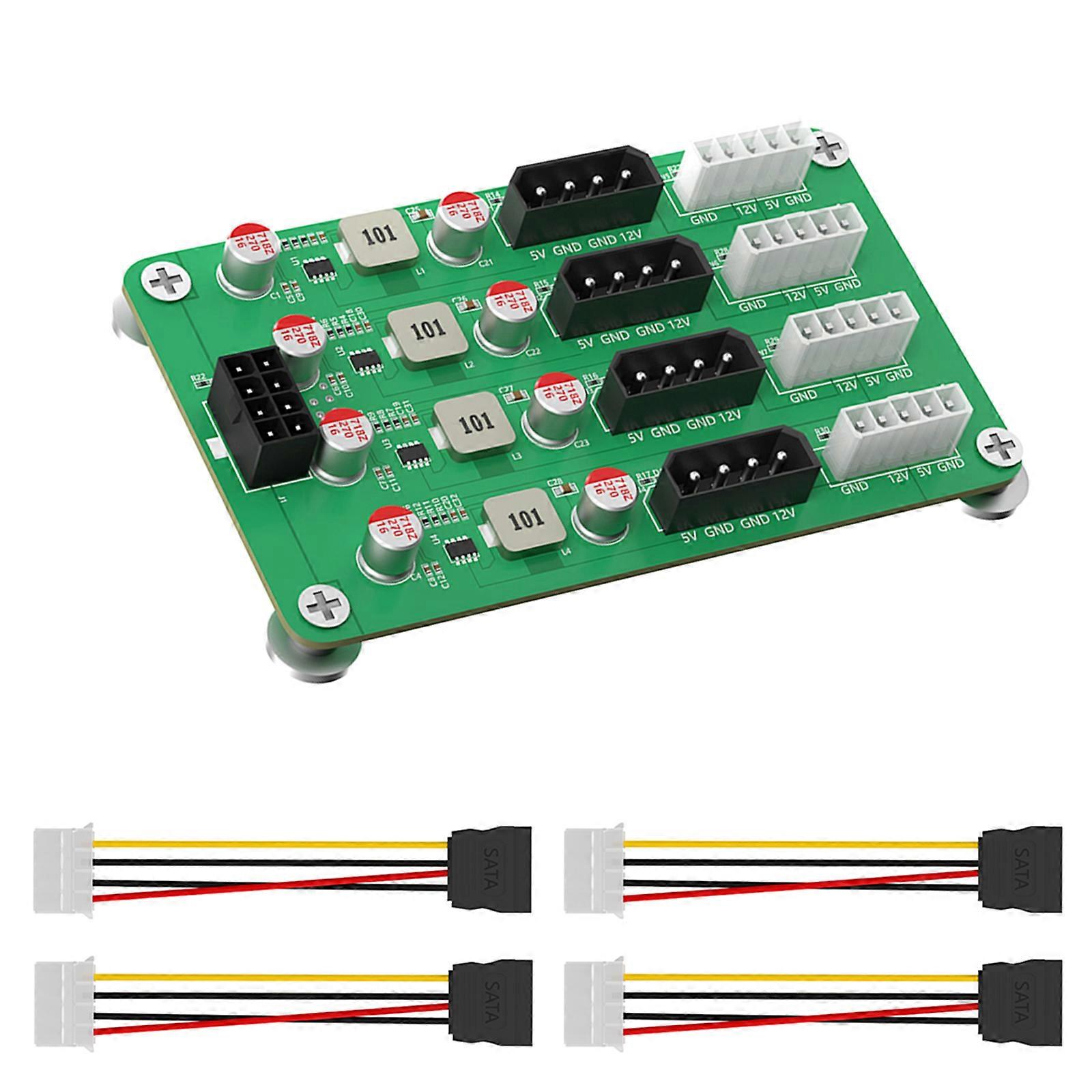 ATXs 6 8pin to 8 Way 5V 12V Voltages Board for Computer Connection and Adapter Use Multicolor