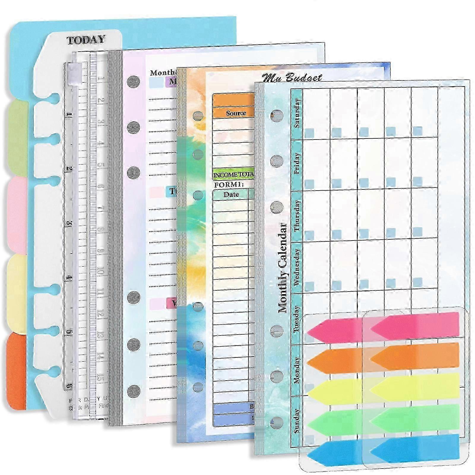 A6 6 Hole Budget Book Loose-leaf Replacement Core Handbook Insert,Spec: Kit 1