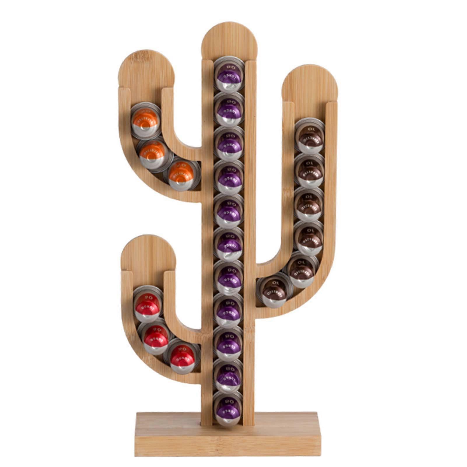 Bamboo Coffee Pod Holder 36 Organizer for K Cup for Countertop with Visible Display and Compact Storage