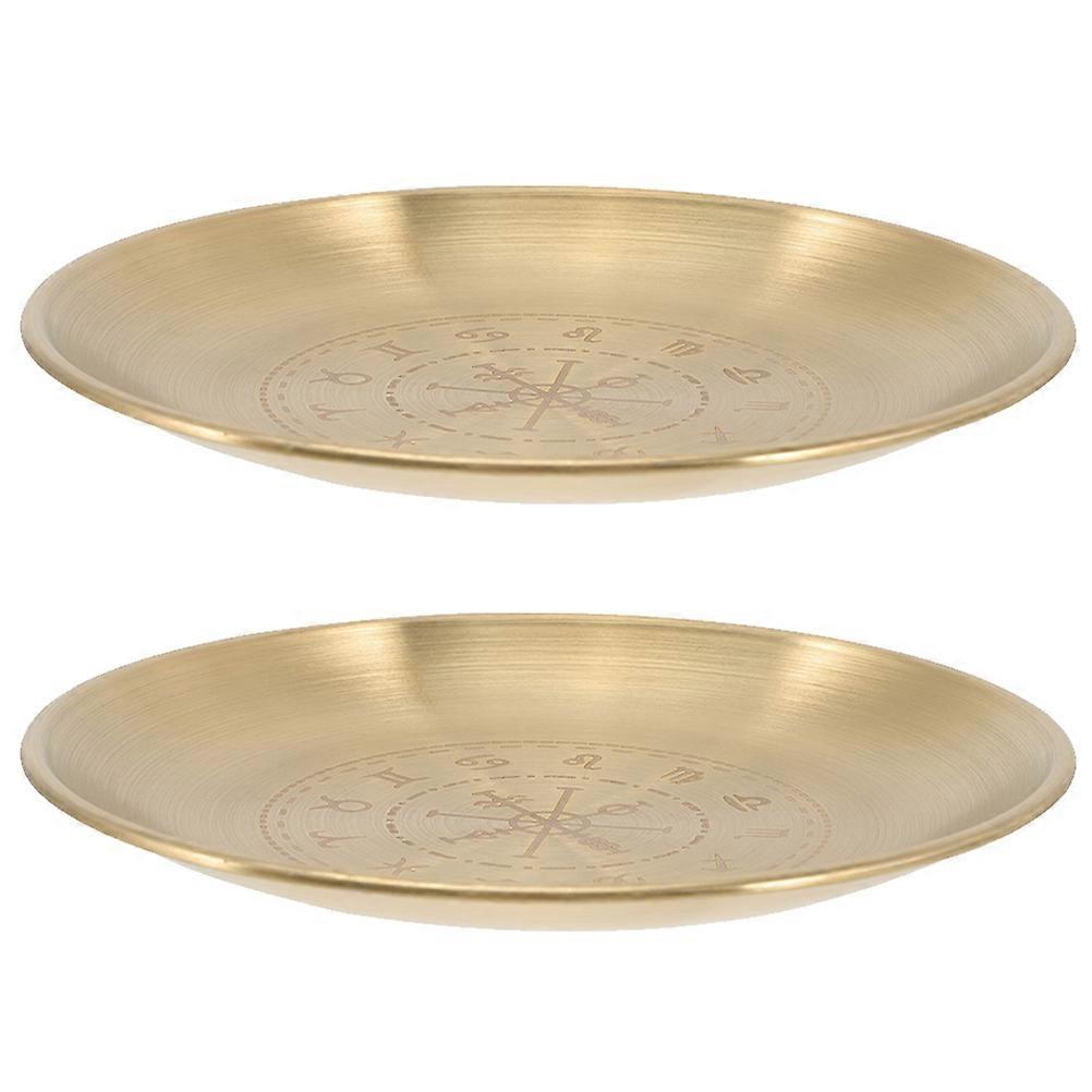 Copper Witch Altar Tray Candle Plate Holders for Witchcraft 2Pcs Set