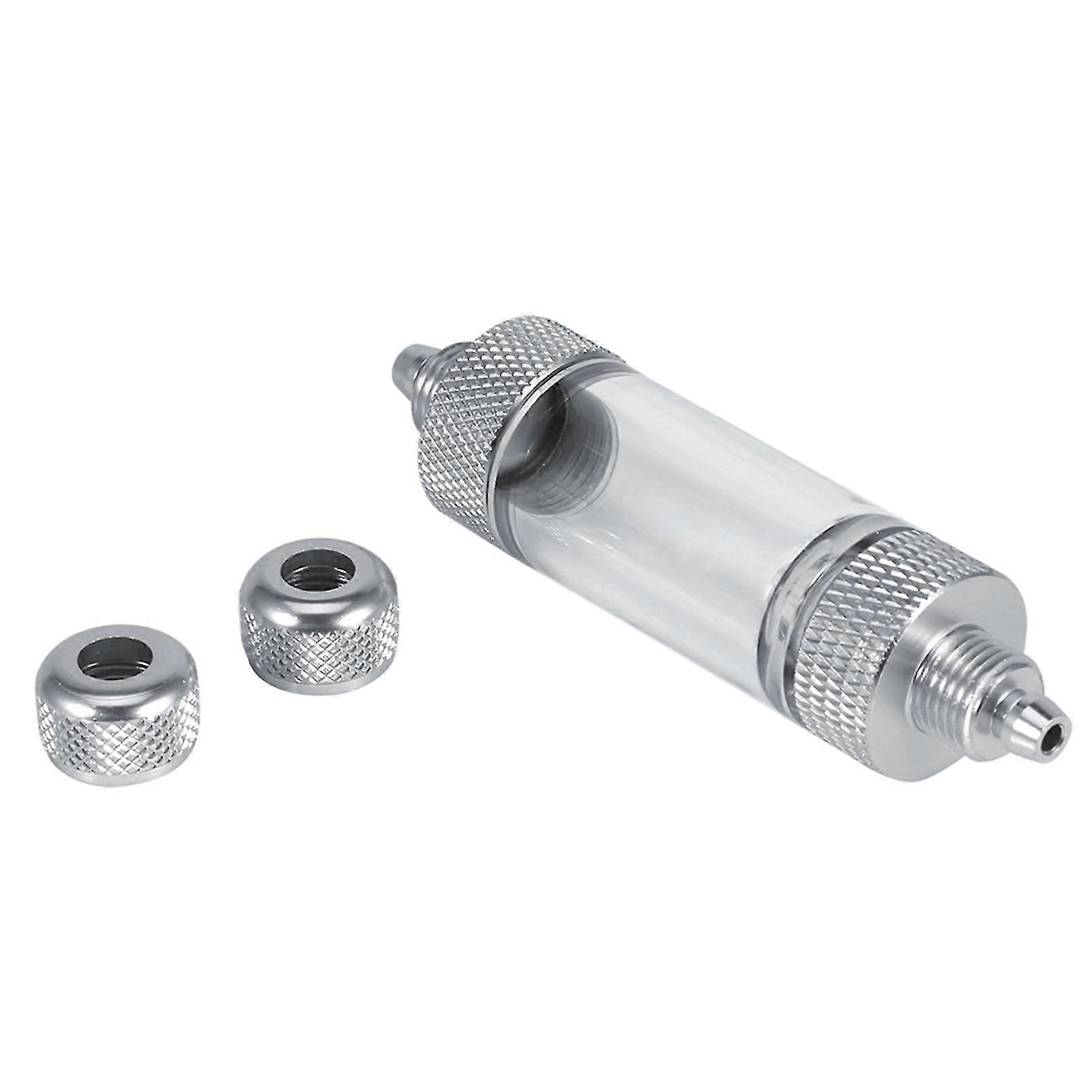 Aquarium CO2 Bubble Counter Double Head 8.2x2cm Silver Tool