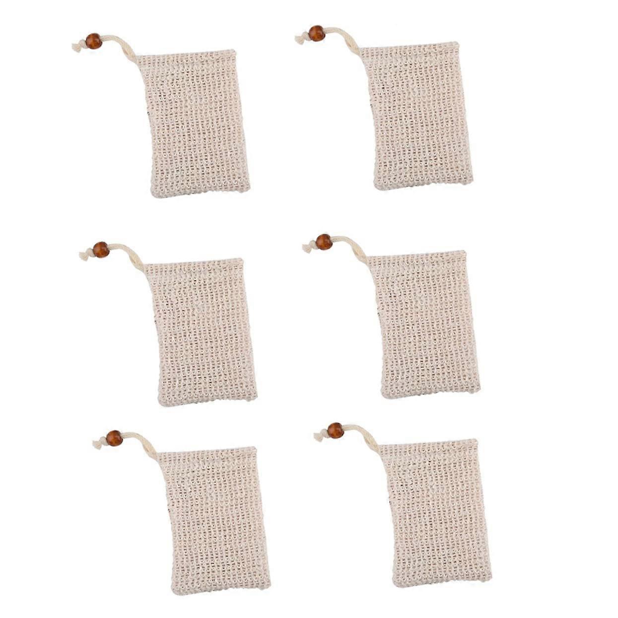 6pcs Drawstring Soap Saver Bag Mesh Pouch for Shower Gentle Exfoliation and Rich Lather Creation