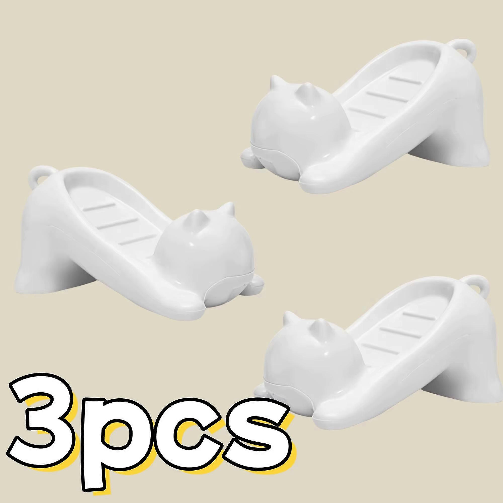 1-3pcs Cat Shape Soap Box Drainage Storage Rack Soap Container Bathroom Accessories No Water Accumulation Tools Home Decoration