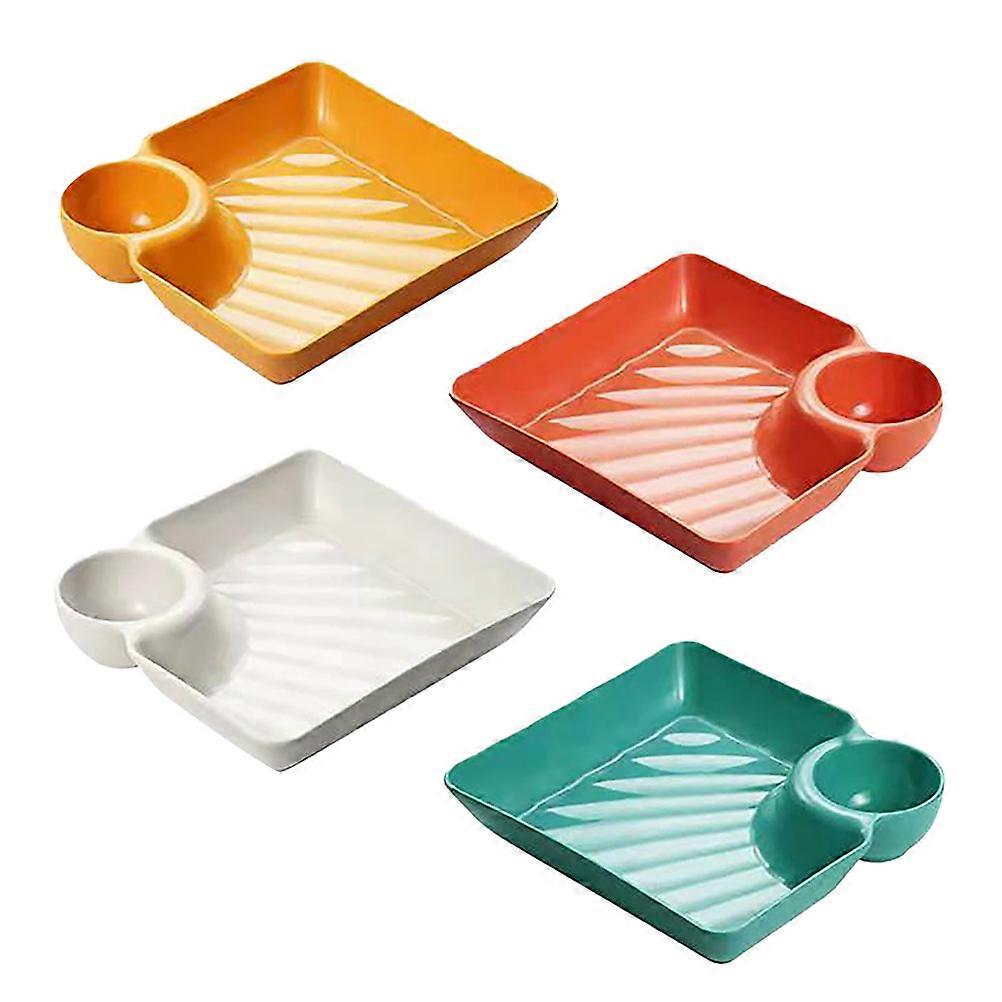 Snack Plate Square Multipurpose Serving Tray for Home Use 4Pcs Set