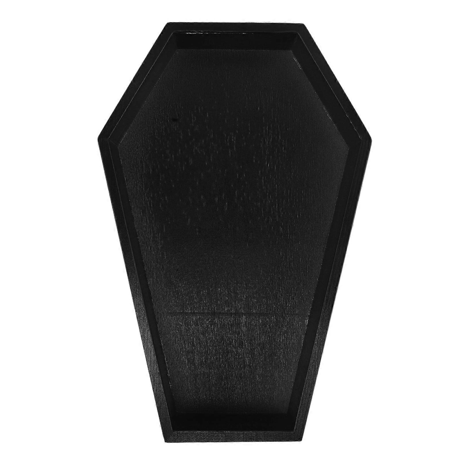 Wood Coffin Tray Decorative Serving Tray for Spooky Decor