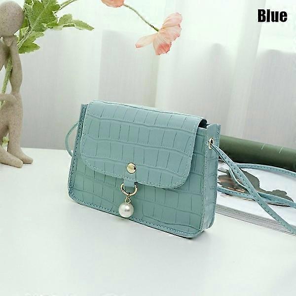 Kvinnor Kvinna Liten fyrkantig axelväska Crossbody BLÅ blue