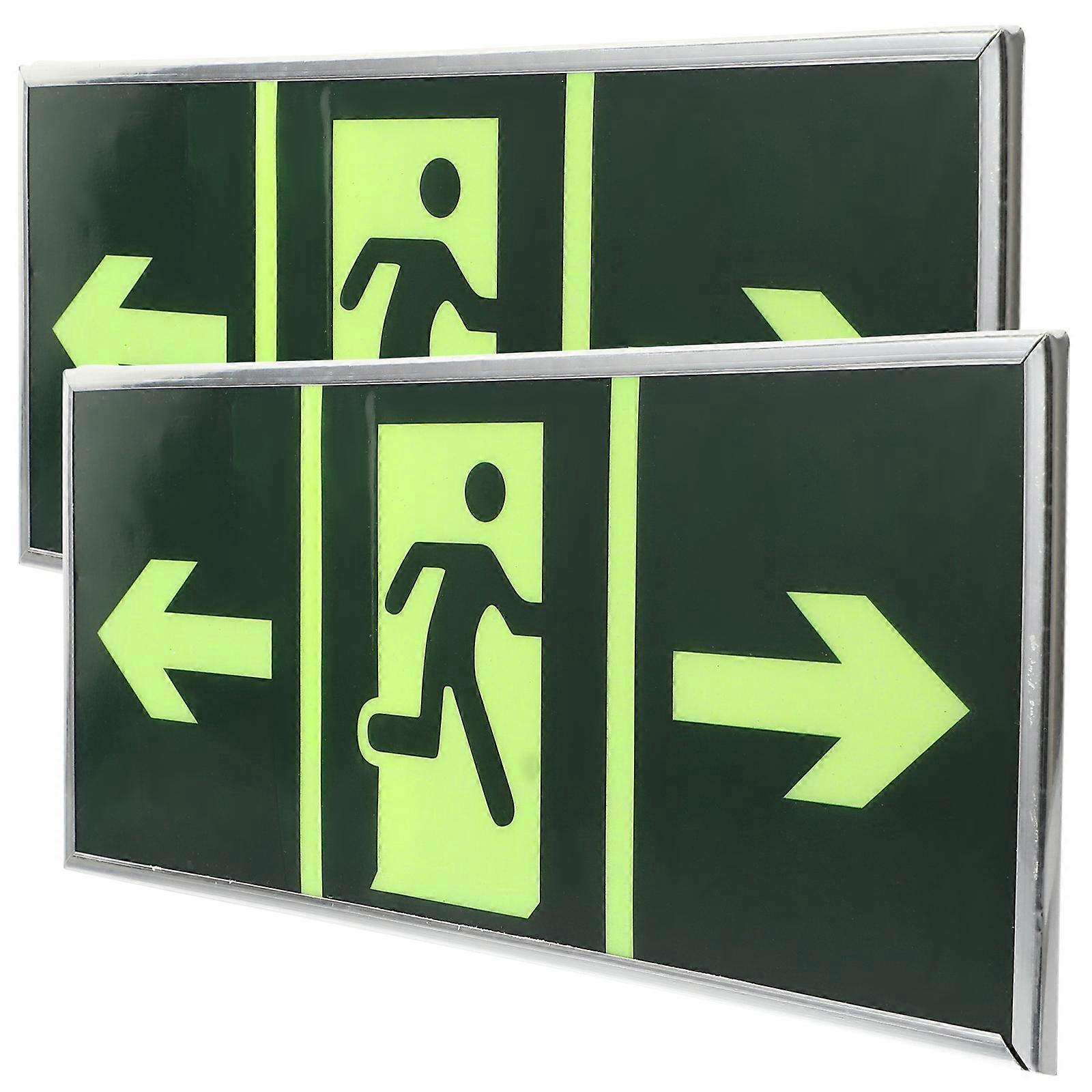 Luminous Exit Sign Acrylic Emergency Safety Wall Indicator 8Pcs