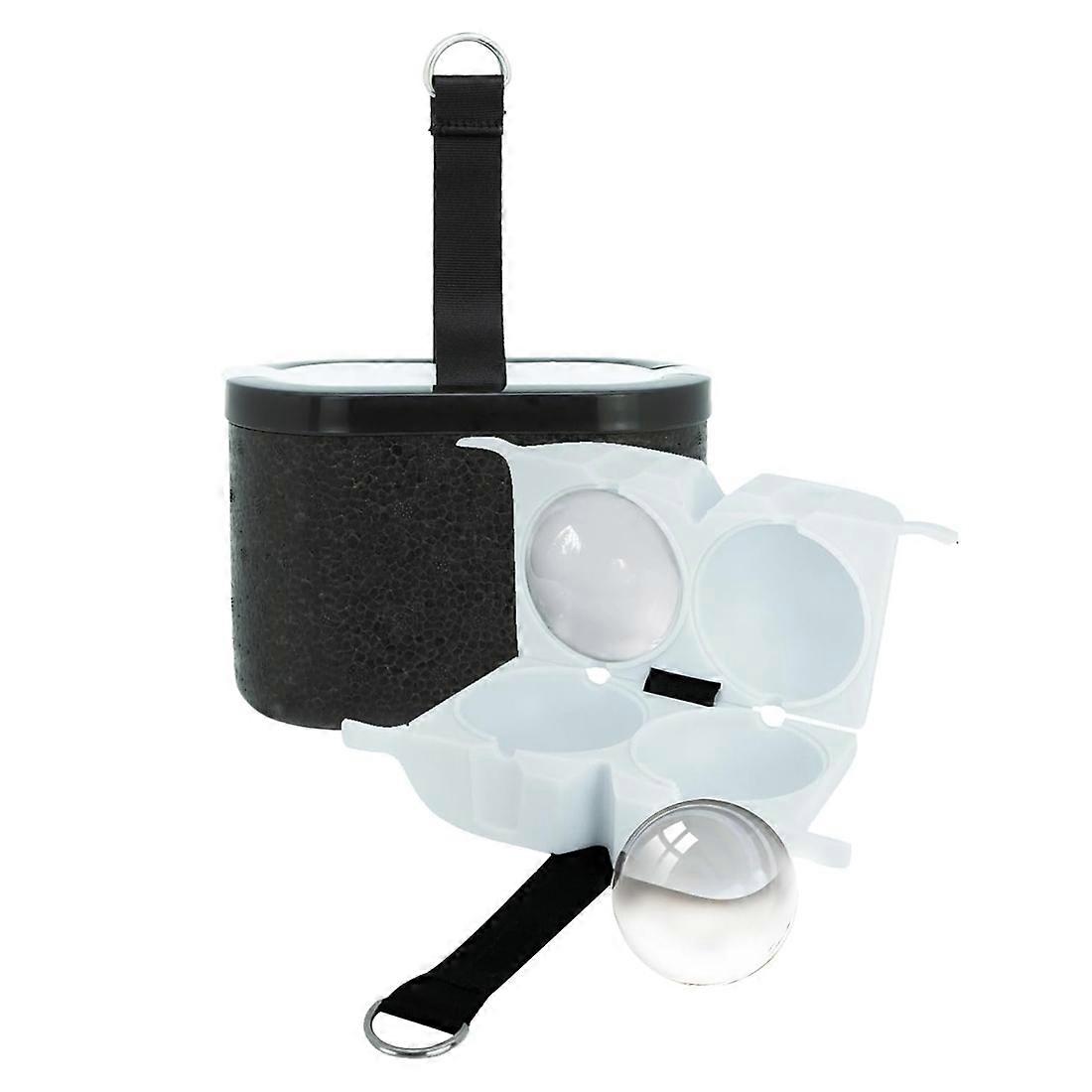 Higt-Quality Sphere Crystal Ice Cube Tray for Whiskey Ice Cubes Mold, 2" Large Clear Ice Cuble Maker Reuable (2 Round)