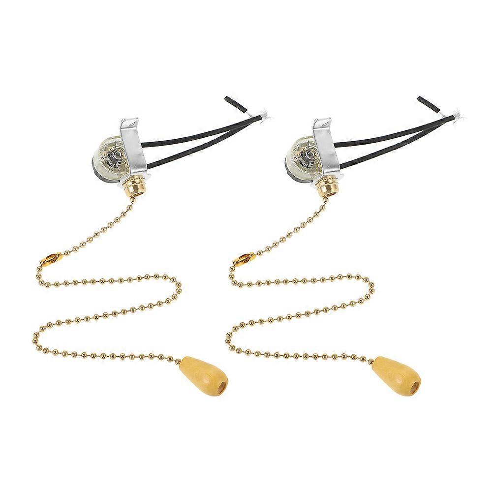 Lamp Fan Iron Ceiling Fan Pull Chain Switch for Light Operation 2Pcs