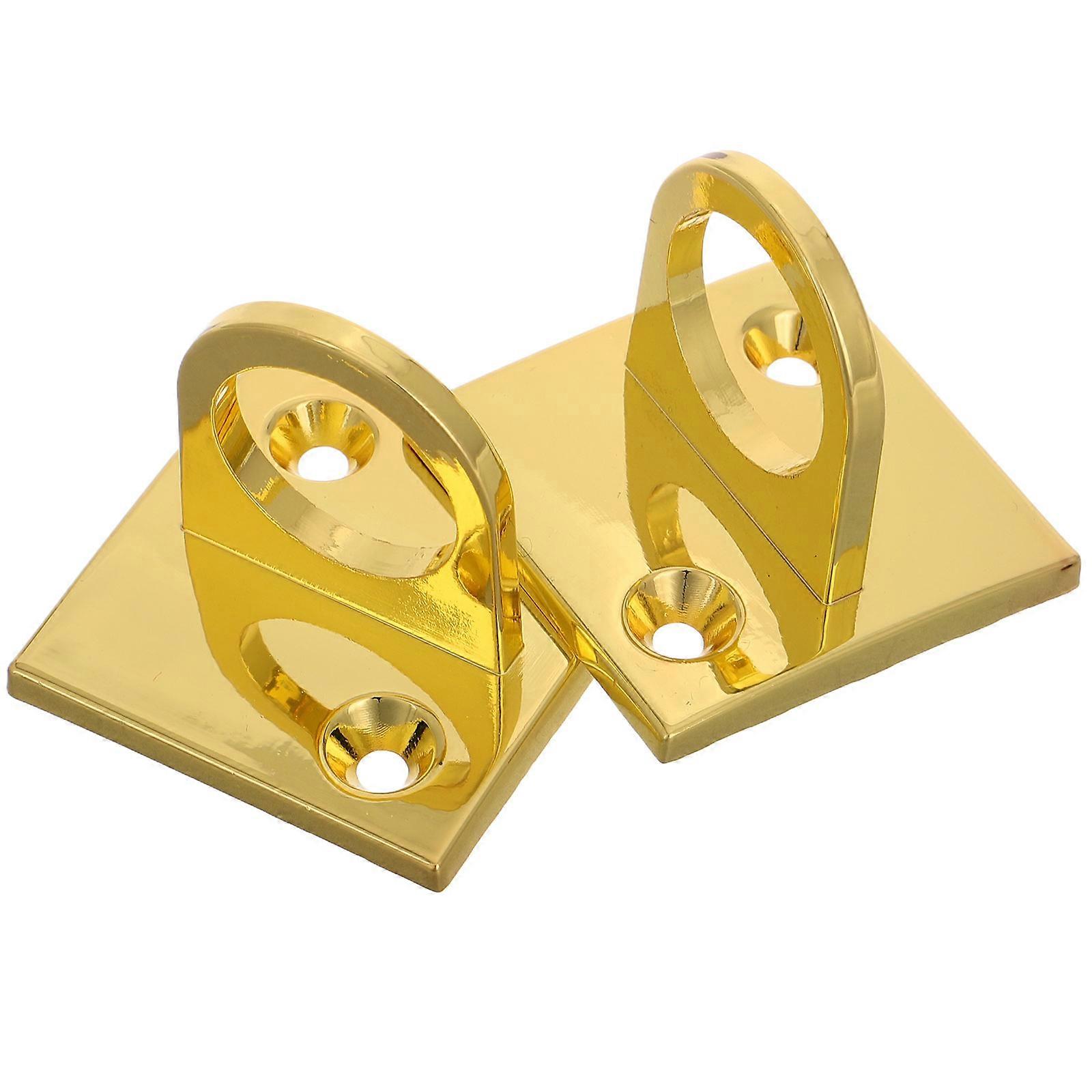 2Pcs Gold Metal Loop Wall Plate Hook for Queue Line Barrier Hanging