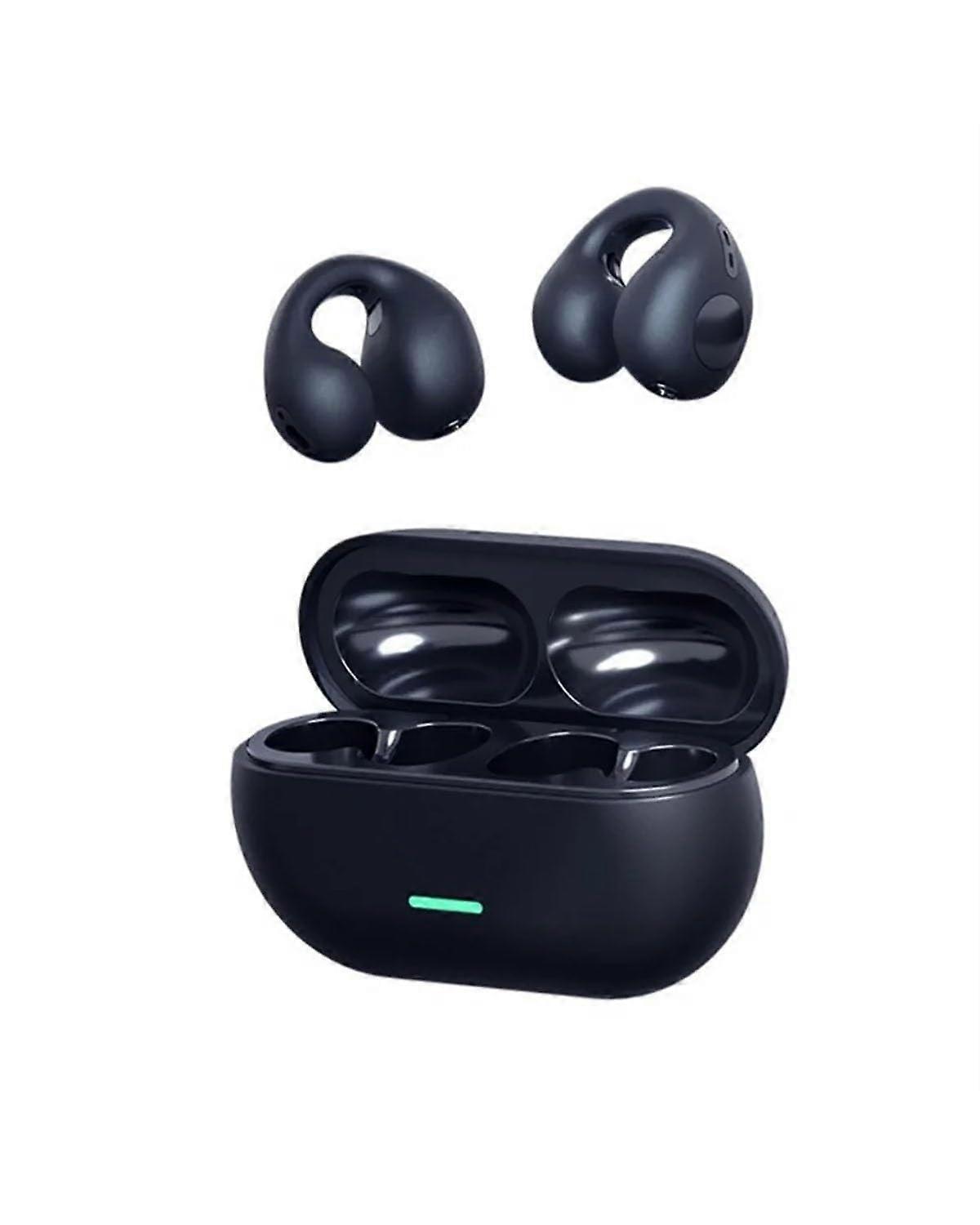 Bluetooth Headset OnEar Bluetooth 5.3 ClipOn Bone Conduction Earphones Compatible With iPhone 1115 Xiaomi Black