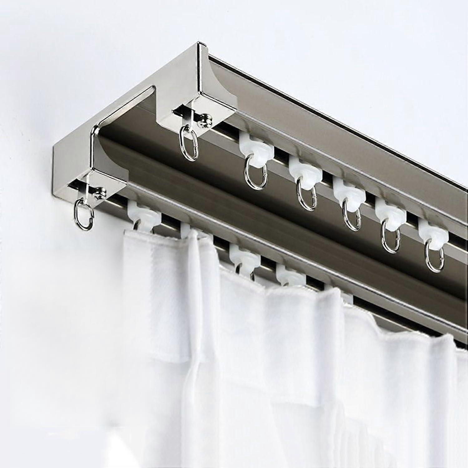 Heavy Duty Ceiling Mounted Curtain Track with Aluminium Double Rail, Silent Glide, 2.5m B