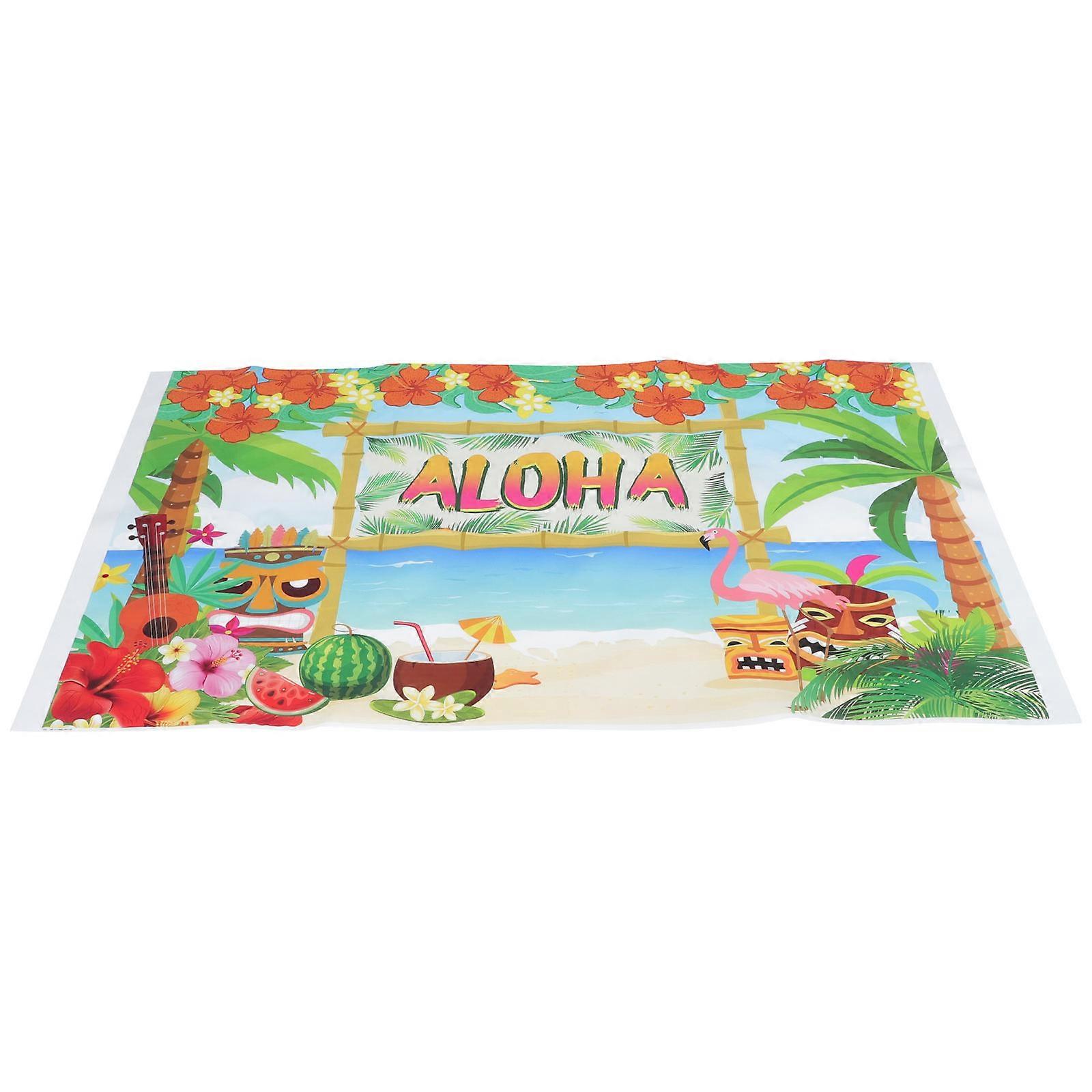 Beach Backdrop for Party Background Decoration Suitable for Beach Party Multi Vinyl Material 1Pcs