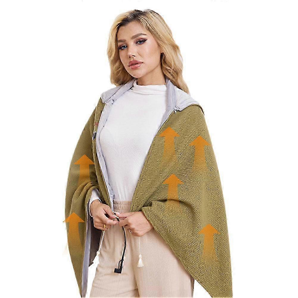 Electric Shawl 3 Heat Settings Fast 15-second Warming Soft Flannel Adjustable Temperature Portable Lightweight For Home Office Travel