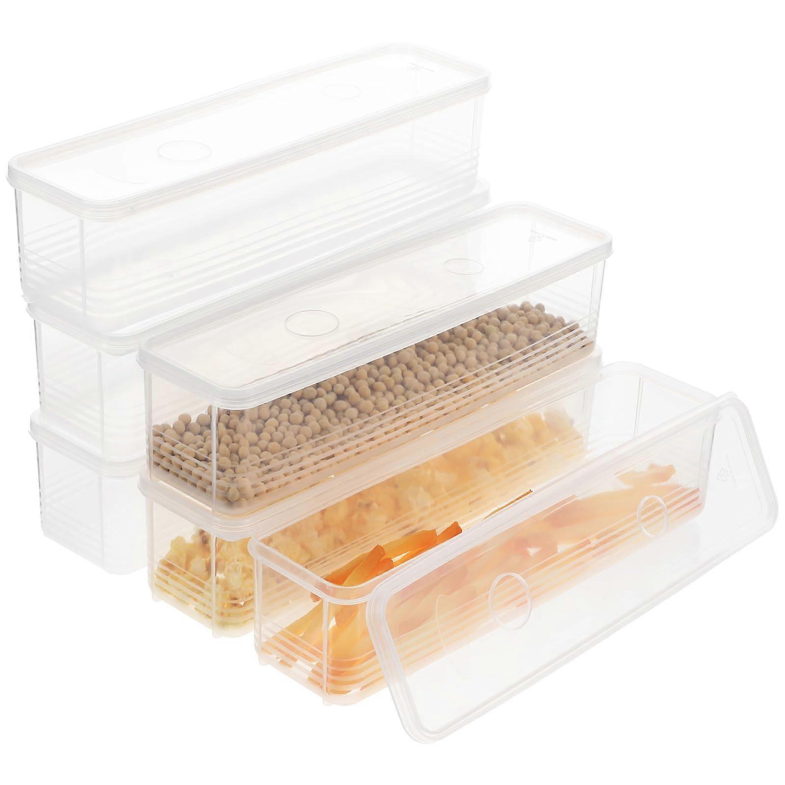 6 Pcs Pasta Storage Containers Airtight Stackable Clear Spaghetti Keeper with Chopstick Holder