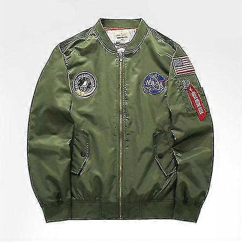 New Men Embroidered Nasa Jacket Military Army Flight Bomber Thin Jacket