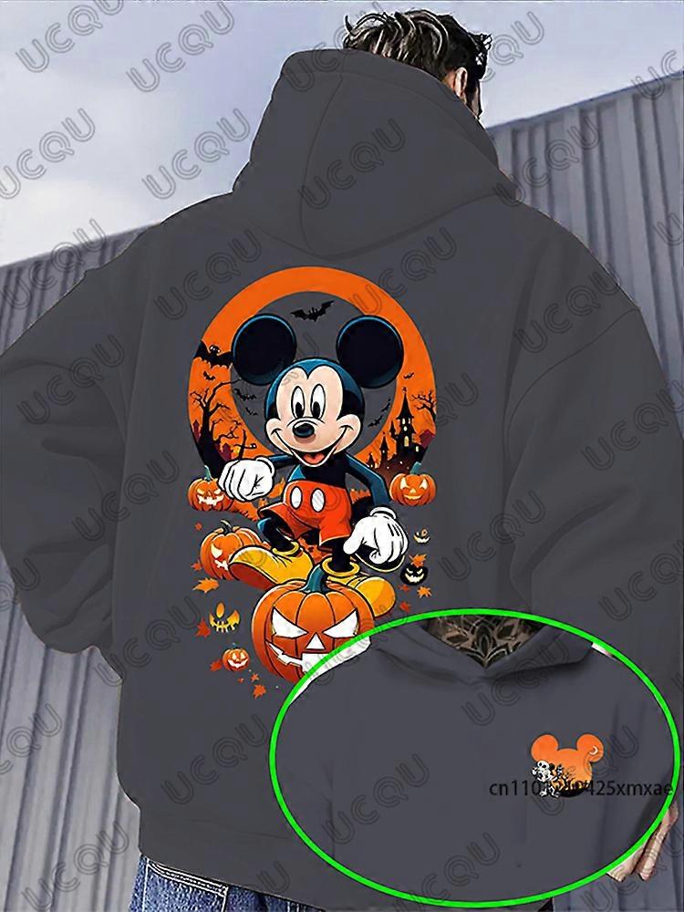 Sweat-shirt �� capuche en coton pour hommes, imprim�� Disney Mickey Mouse, Halloween, automne-hiver, manches longues, d��contract��, surdimensio