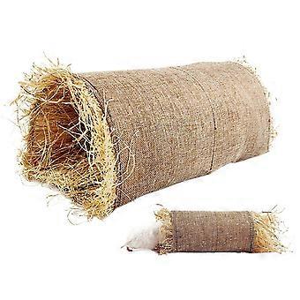 Rabbit Grass Tunnel Nest for Small Pets, Natural Hiding Sleeping Play Toy, Indoor Outdoor Use, Durable Design