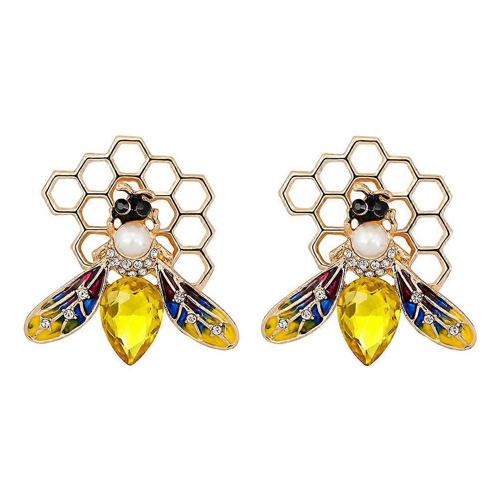 Alloy Brooch Bee Shape Breastpin for Decoration 2Pcs with Creative Design