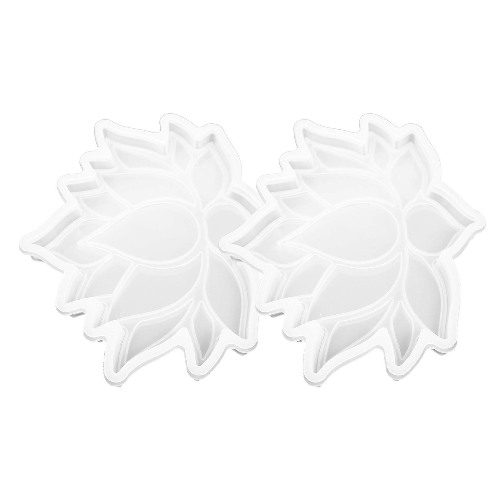 Creative Lotus Coaster Mold Silicone DIY Tool for Making Cup Mat 2Pcs