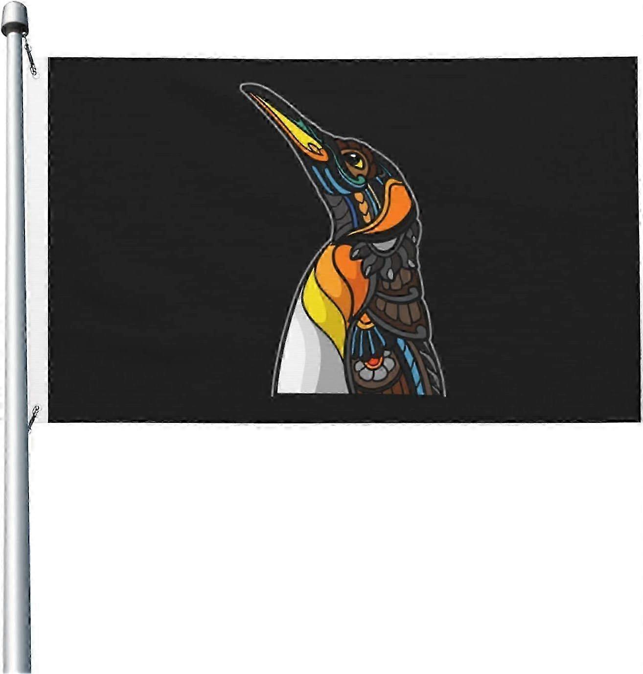 Colorful Penguins Flag Qi 1674