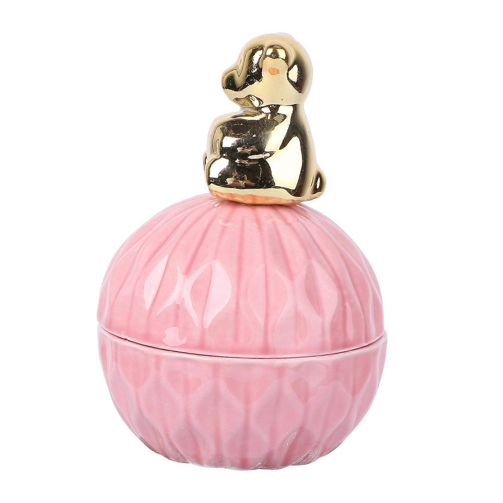 Jewelry Container Ceramic Storage Container for Storage 2Pcs Pink Lovely Style