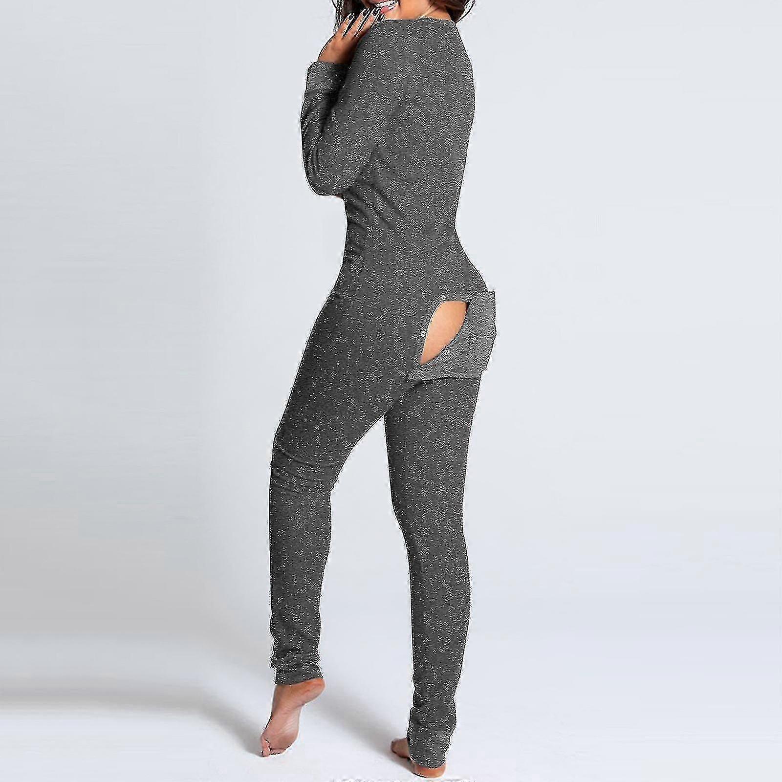 Women's Pajama Set, One-piece with Open Back compatible with Comcompatible withtable Sleep