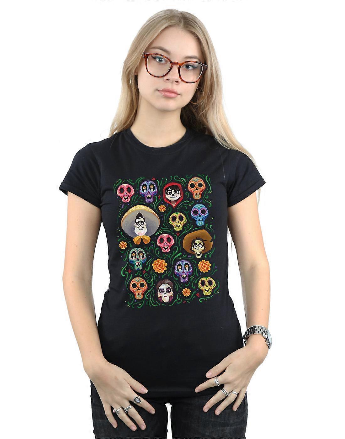 Disney Women's Coco Heads Pattern T-Shirt