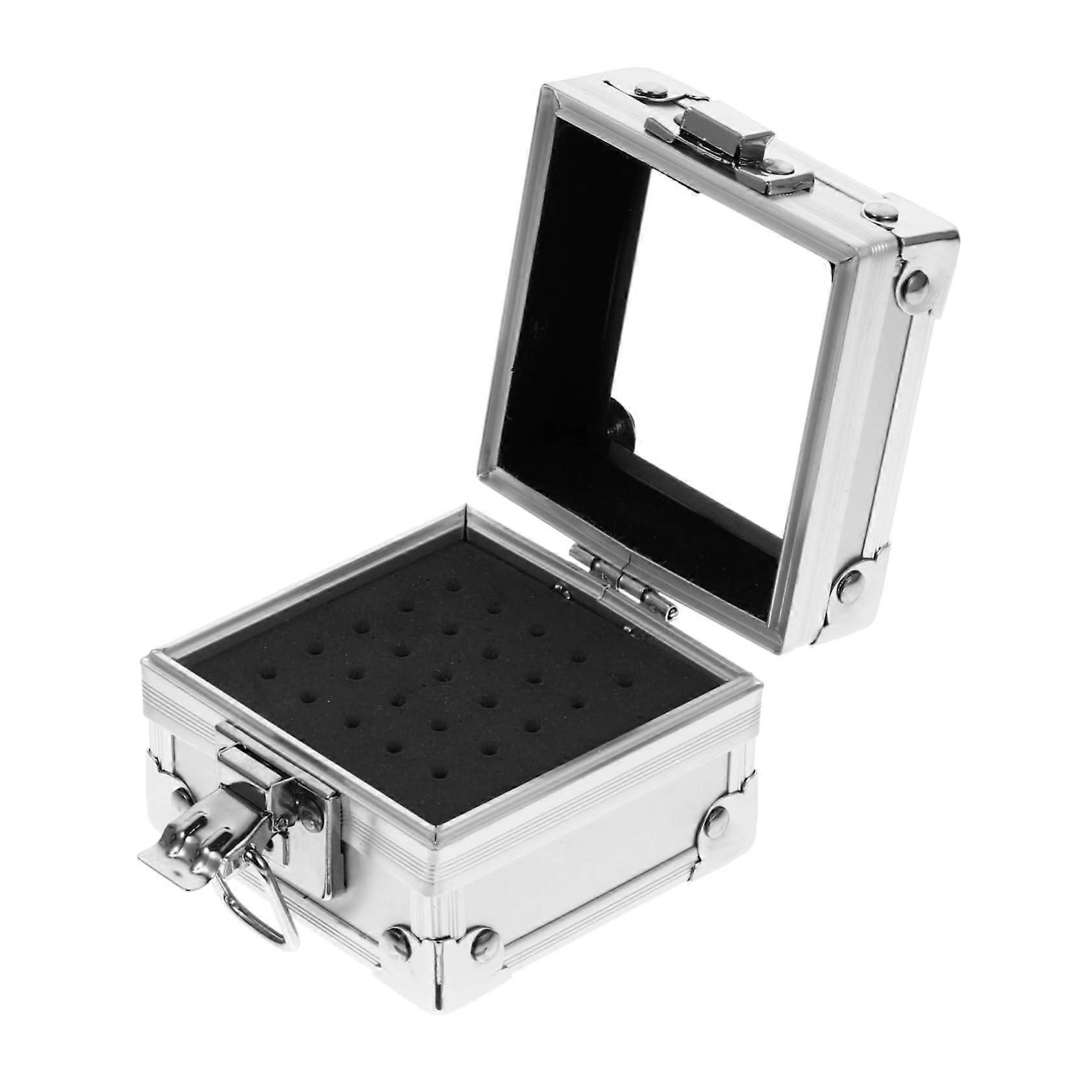 Nail Drill Bit Holder Box Compact Aluminium Storage Case for Manicure Bits TravelFriendly