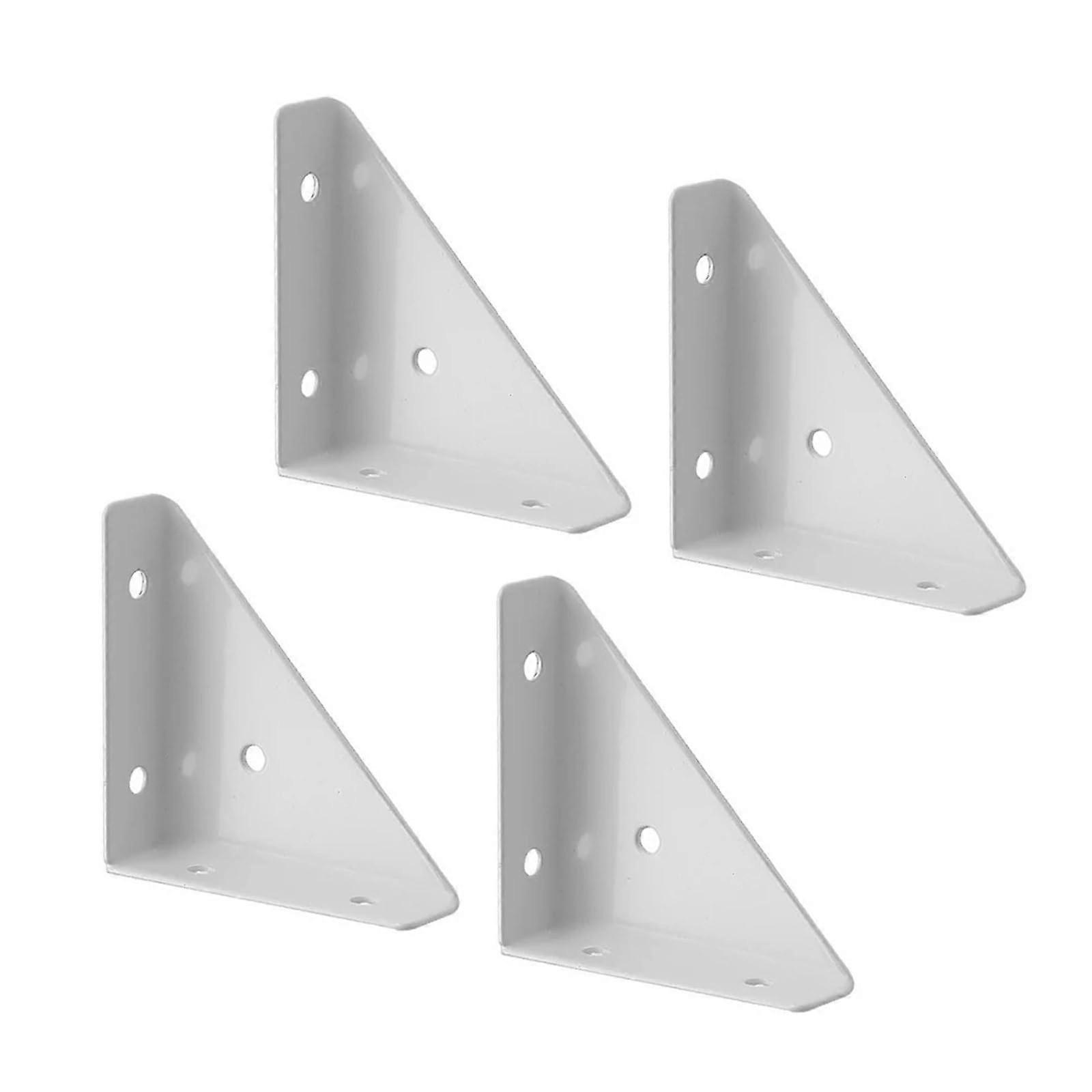 4PCS Heavy Duty Right Angle Corner Brackets for Furniture Wood Connection, Solid Iron Support, White