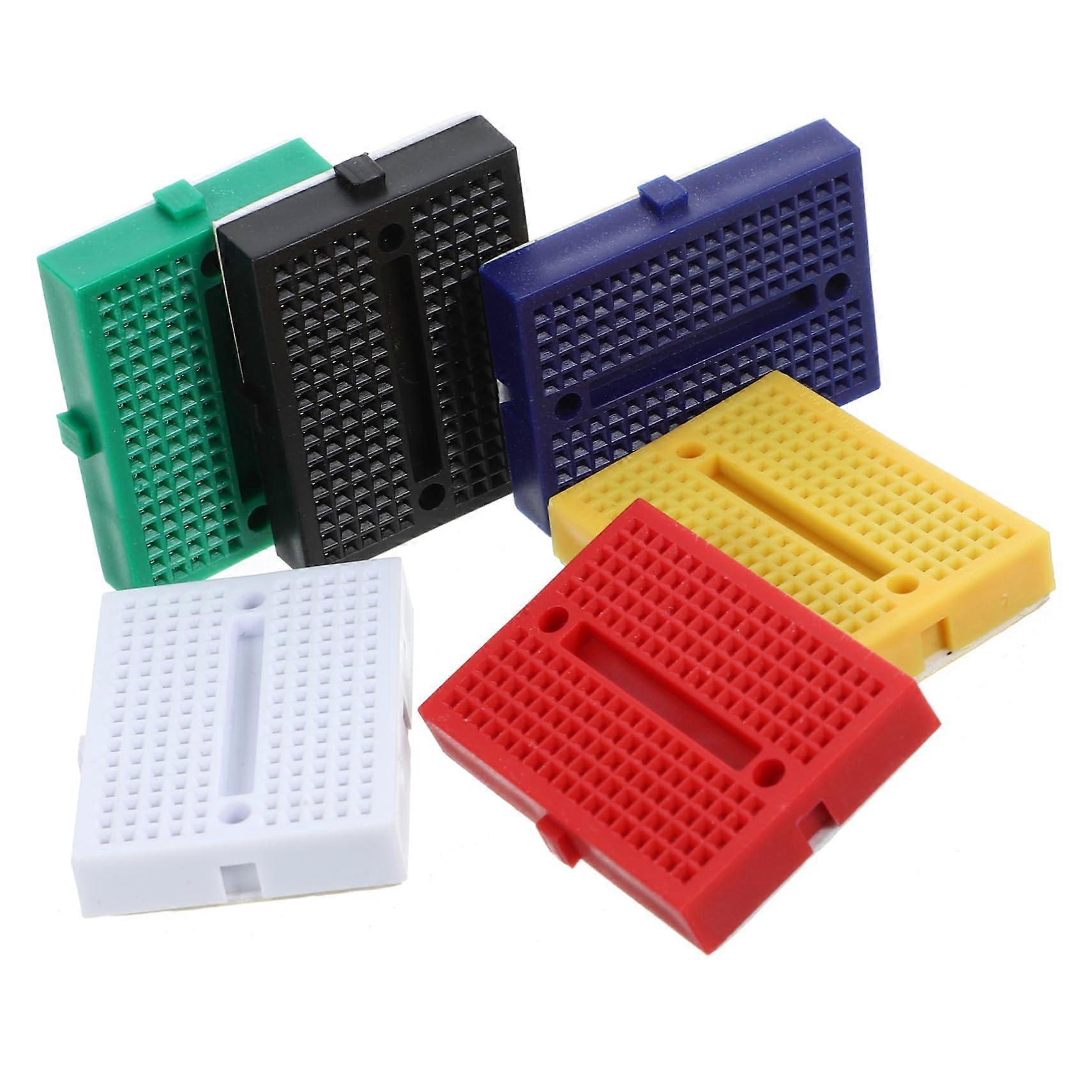 6pcs Mini Solderless Breadboard Kit for Electronics Projects, MultiColor Interlocking Design with Secure Pins