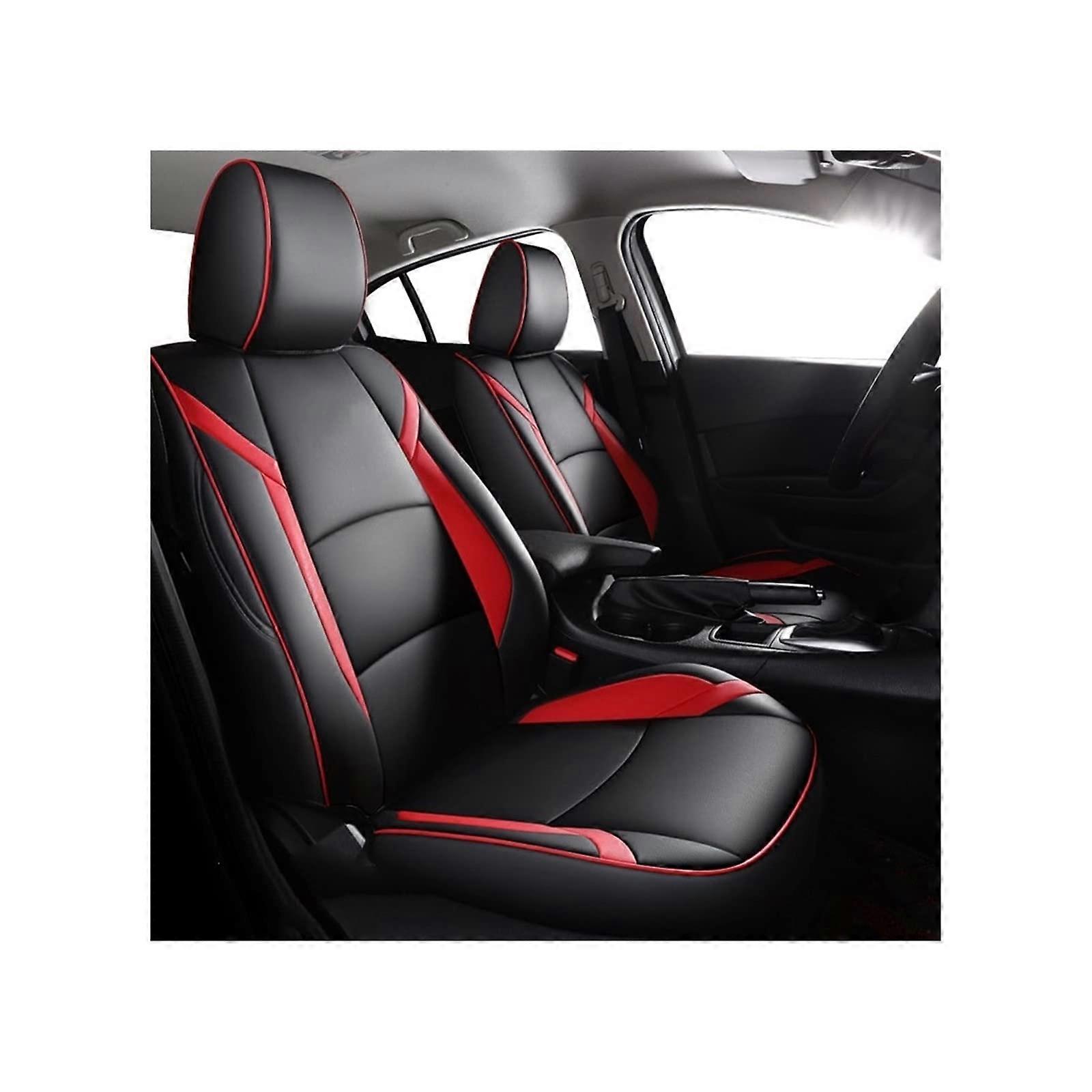 Custom Fit Seat Covers for Mazda 3 20142019 Black Red Leather Full Coverage Scratch Resistant