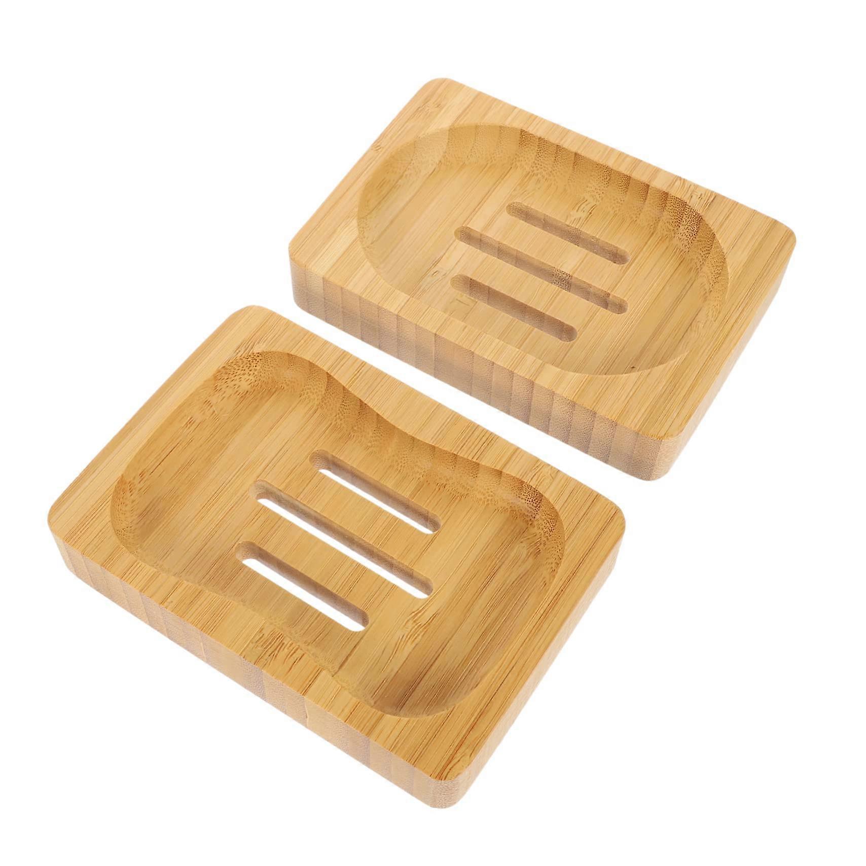 2pcs Self Draining Soap Dish with Tray for Bathroom Sink SpaceSaving Soap Holder