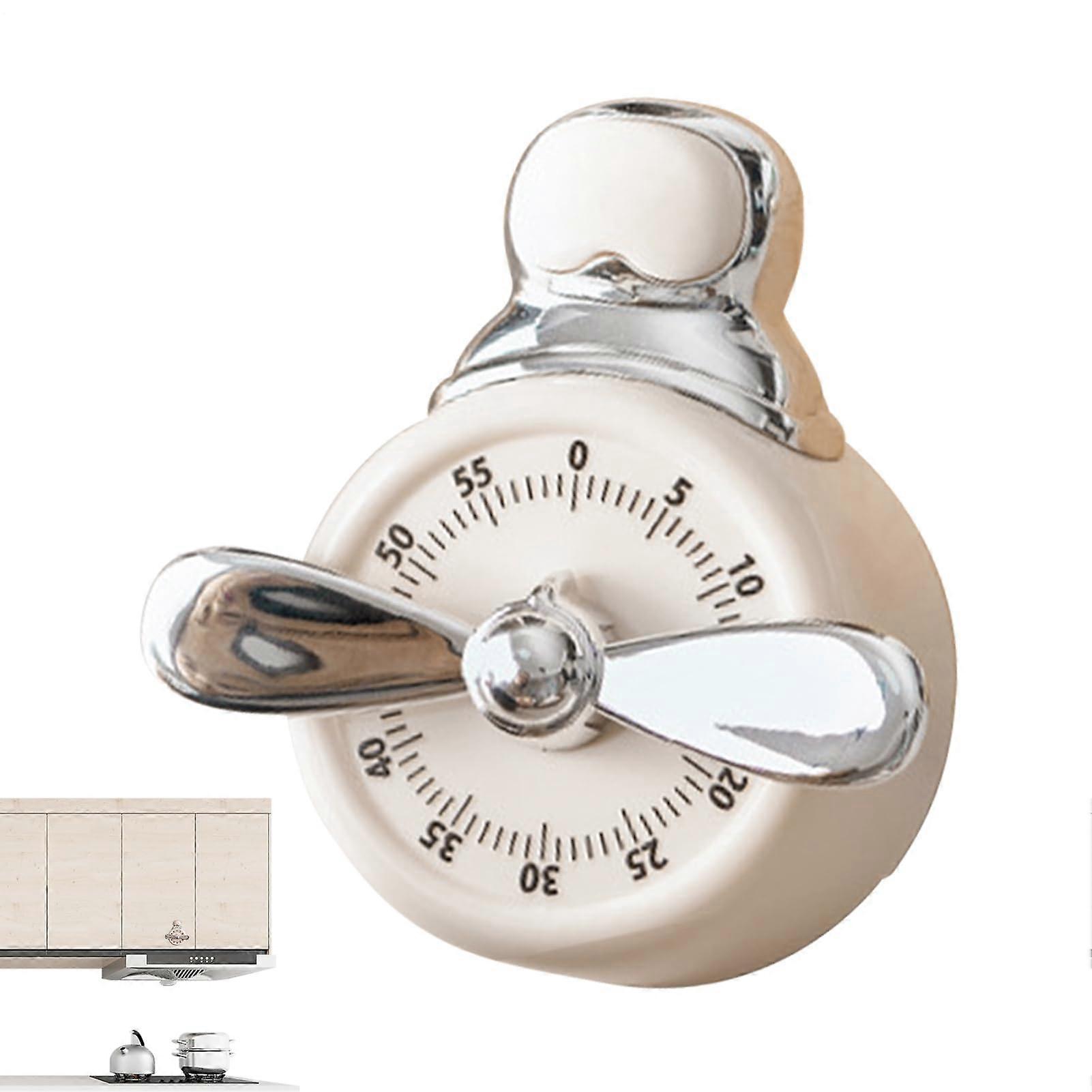 Magnetic Kitchen Timer with Loud Bell Alarm, Pilot Style Mechanical Countdown for Baking Oven
