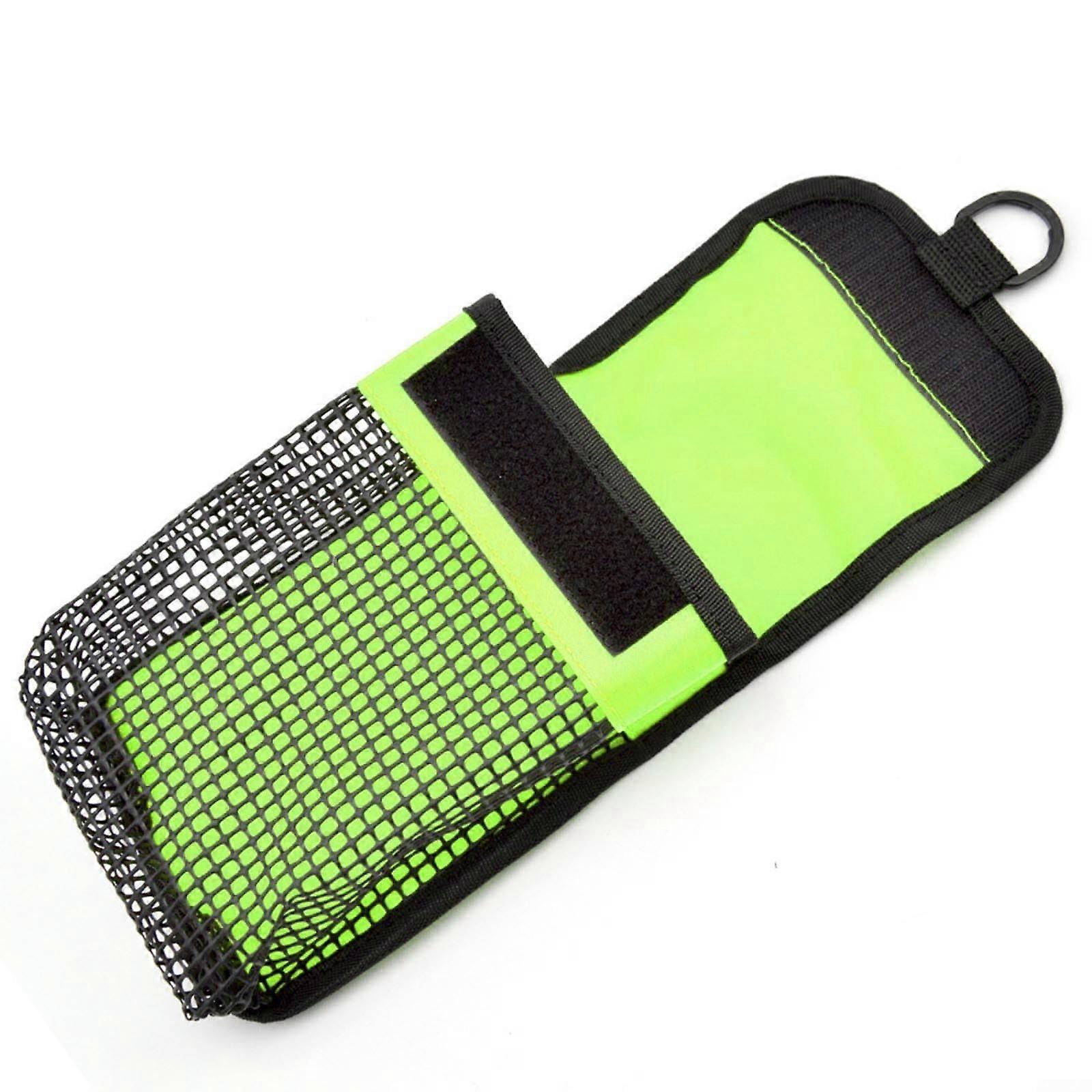 Fluorescent Green Waterproof Scuba Dive Bag with Mesh Pocket and Secure Snap Closure
