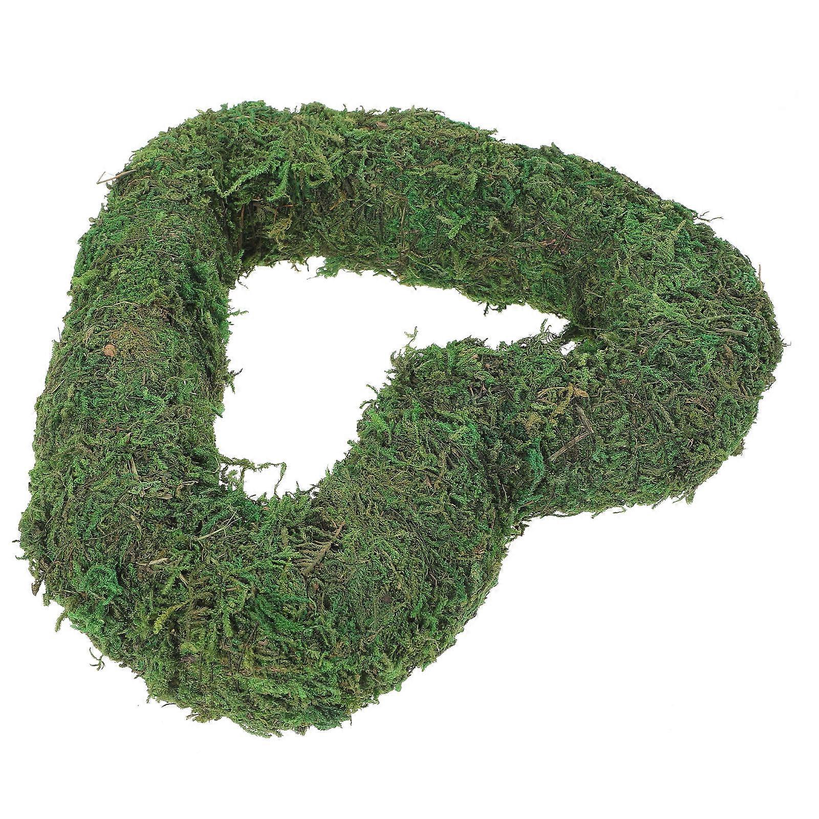 Heart Shape DIY Moss Ring Wreath Ring for Decoration Green Material