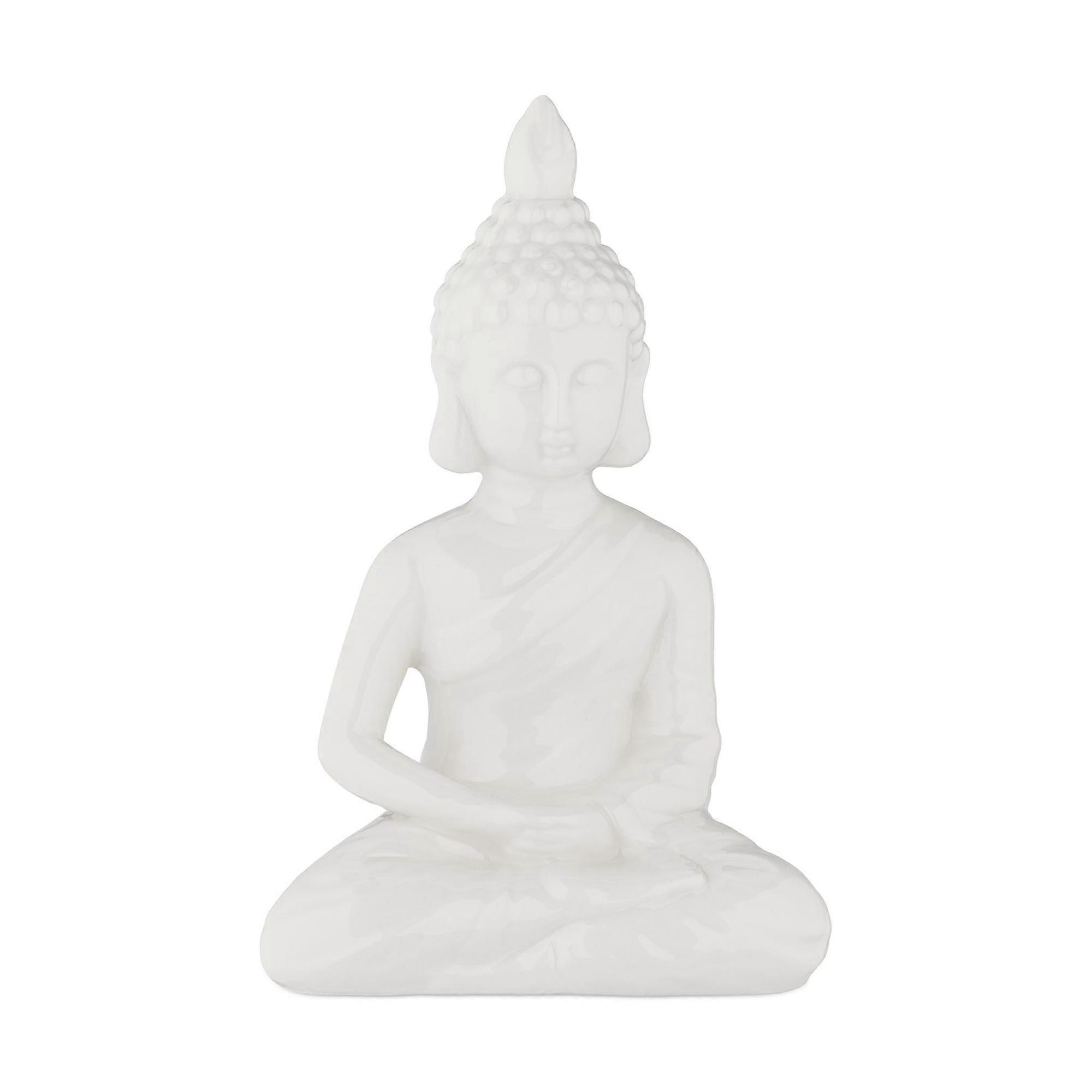 Vit Buddhafigur 17 cm