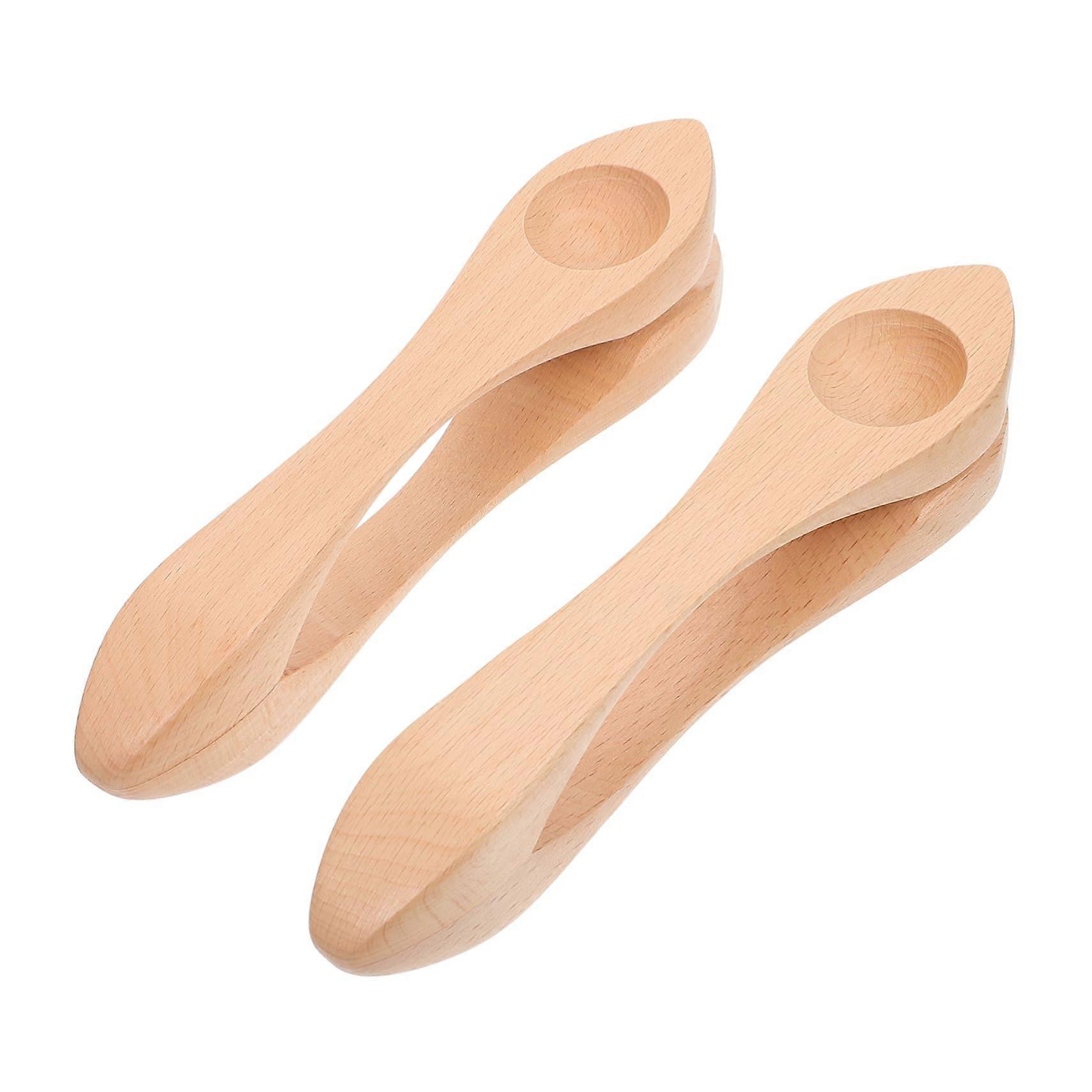 Wooden Musical Spoon Percussion Instruments 2pcs Durable Solid Wood for Kids Classroom