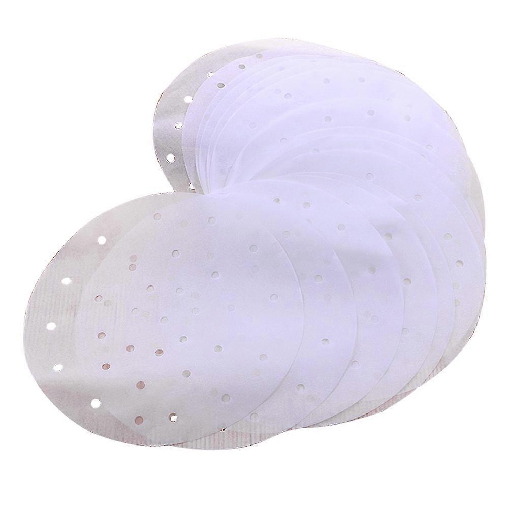 Circular Paper for Steamer Basket Cooking 200Pcs White Perforated Sheets