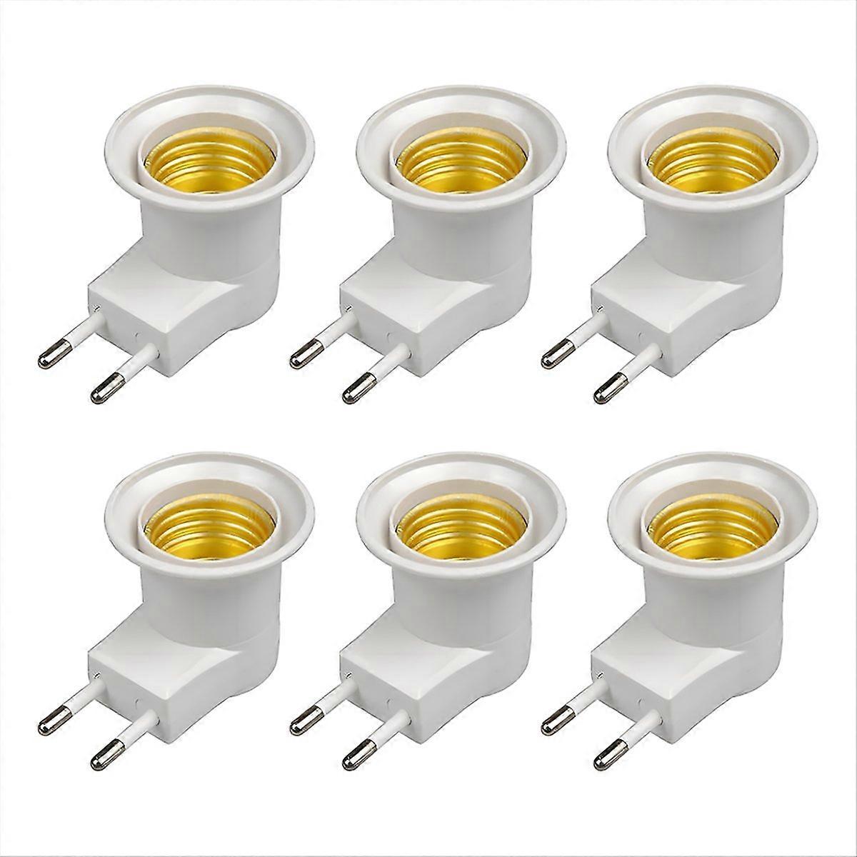 E27 Lamp Socket Adapter Socket Outlet Converter 6Pcs,EU Plug