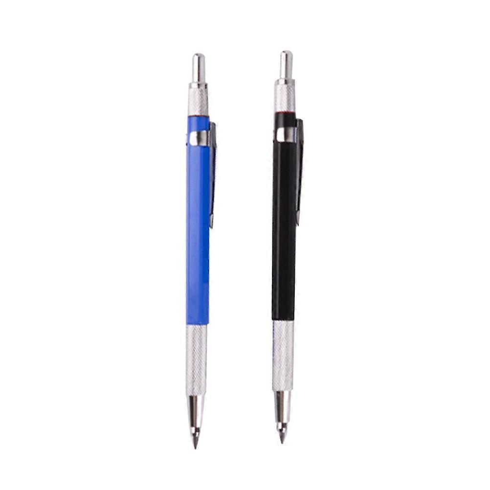 Assorted Color Metal Mechanical Pencil for Writing 2Pcs 2.0mm Automatic Lead